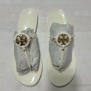 Mini Miller Flat Thong Ivory/Gold